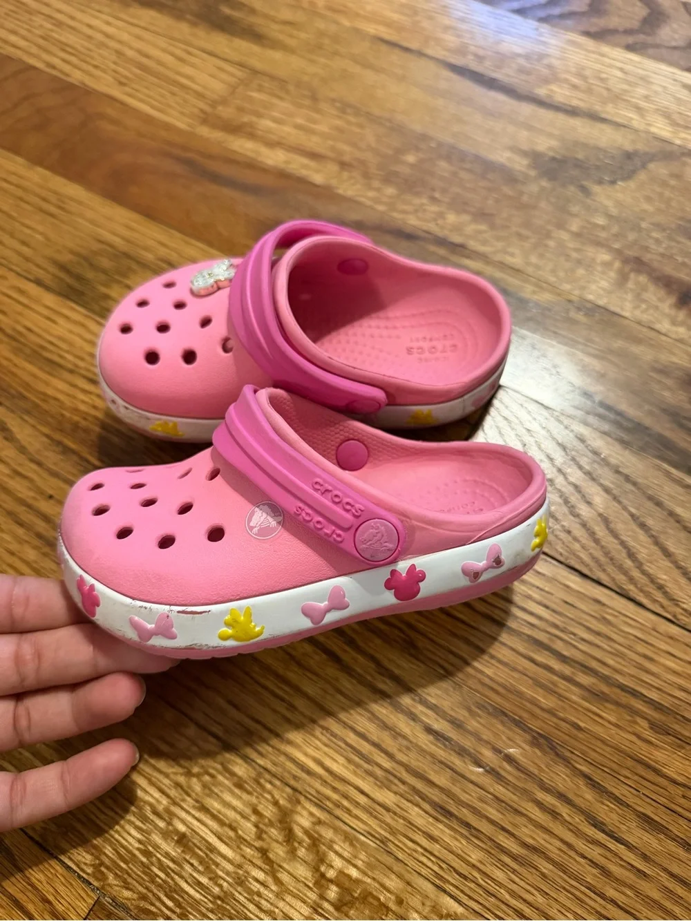 CROCS Pink Kids Clogs with Bunny Charm